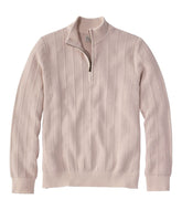 Men's Sunwashed Textured Cotton Sweater, Herringbone 1/4 Zip | L.L.Bean online