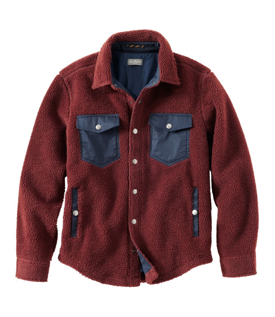 Men's Signature Mixed Media Fleece Shirt Jacket | L.L.Bean online