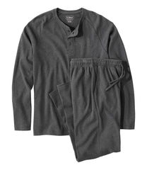 Men's Bean's Cotton Knit Pajamas, Henley PJ Set | L.L.Bean outlet