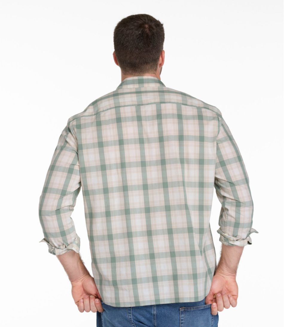 Men's Comfort Stretch Performance® Chambray Shirt, Long-Sleeve, Slightly Fitted Untucked Fit, Plaid | L.L.Bean discount