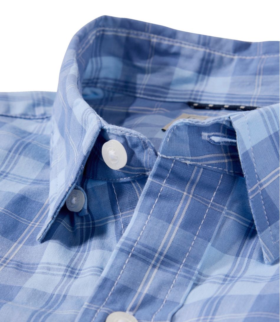 Men's Comfort Stretch Performance® Chambray Shirt, Long-Sleeve, Slightly Fitted Untucked Fit, Plaid | L.L.Bean discount