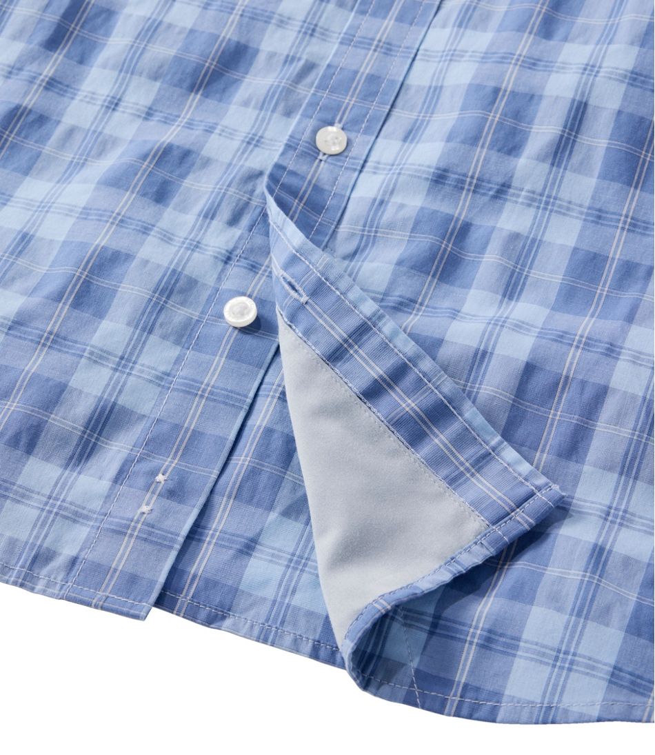 Men's Comfort Stretch Performance® Chambray Shirt, Long-Sleeve, Slightly Fitted Untucked Fit, Plaid | L.L.Bean discount