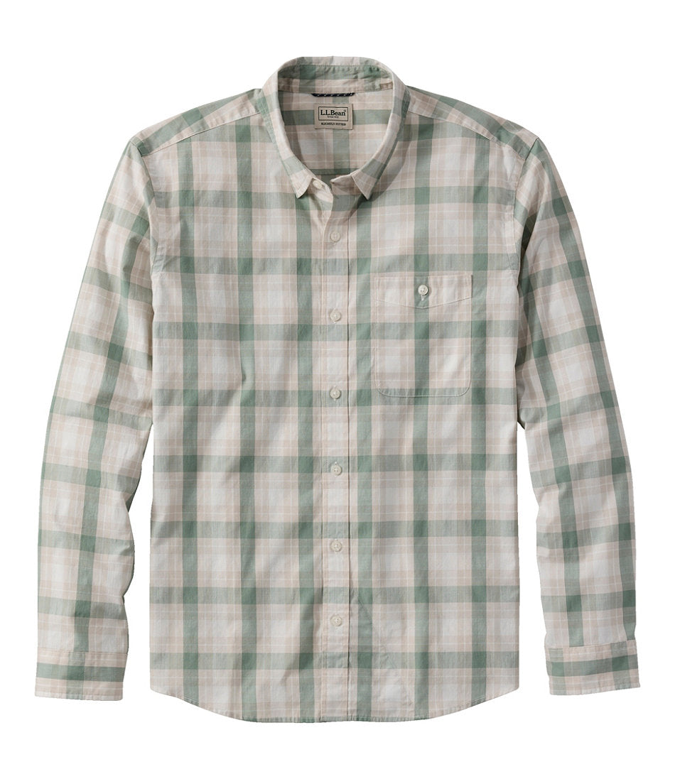 Men's Comfort Stretch Performance® Chambray Shirt, Long-Sleeve, Slightly Fitted Untucked Fit, Plaid | L.L.Bean discount