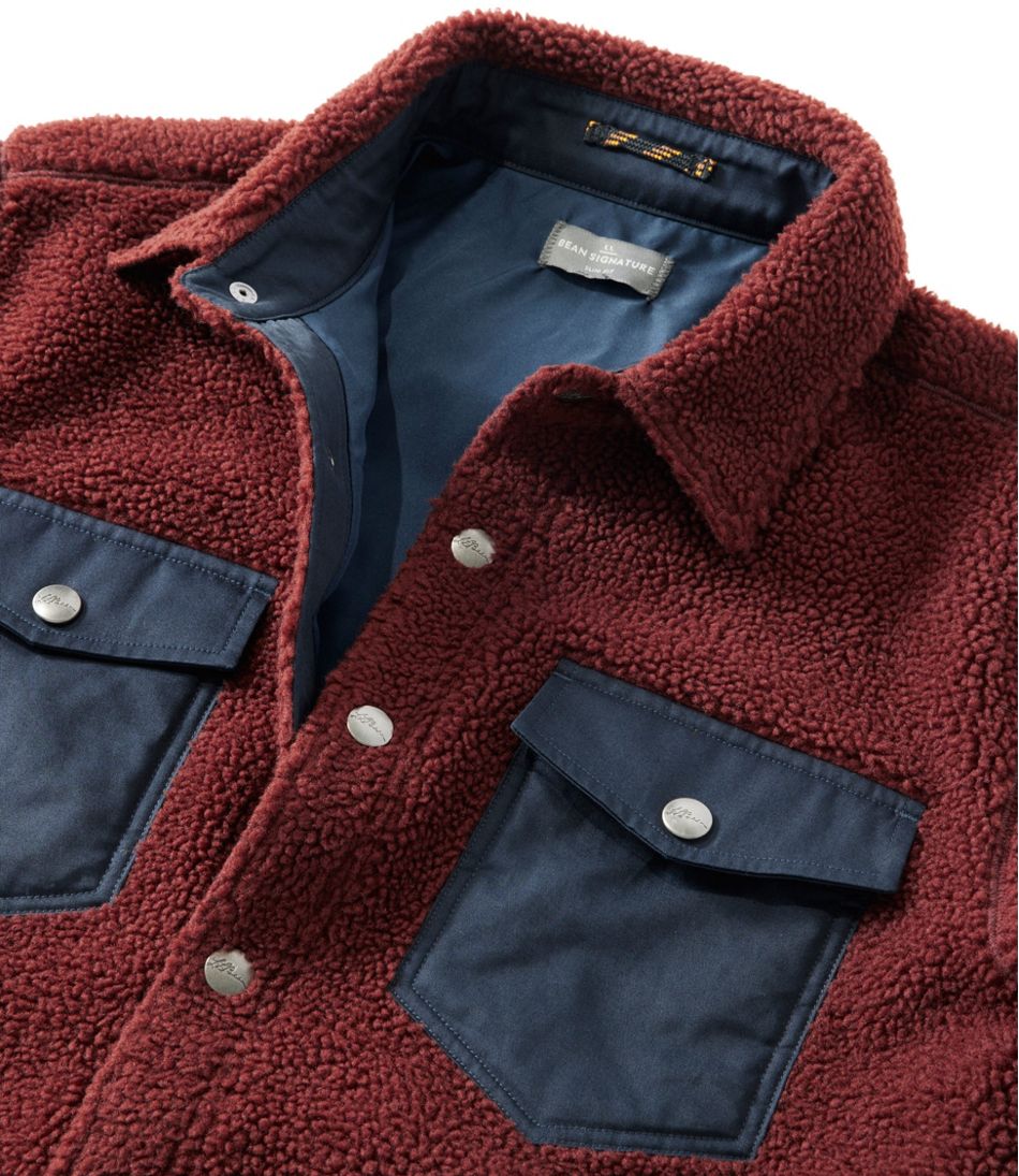 Men's Signature Mixed Media Fleece Shirt Jacket | L.L.Bean online