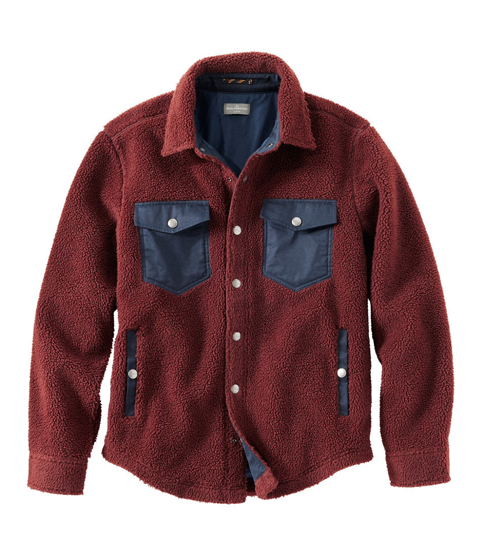 Men's Signature Mixed Media Fleece Shirt Jacket | L.L.Bean online