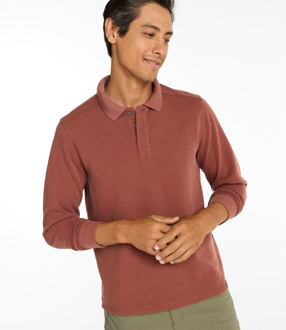 Men's Mountainside Micro Waffle Polo, Long-Sleeve | L.L.Bean outlet