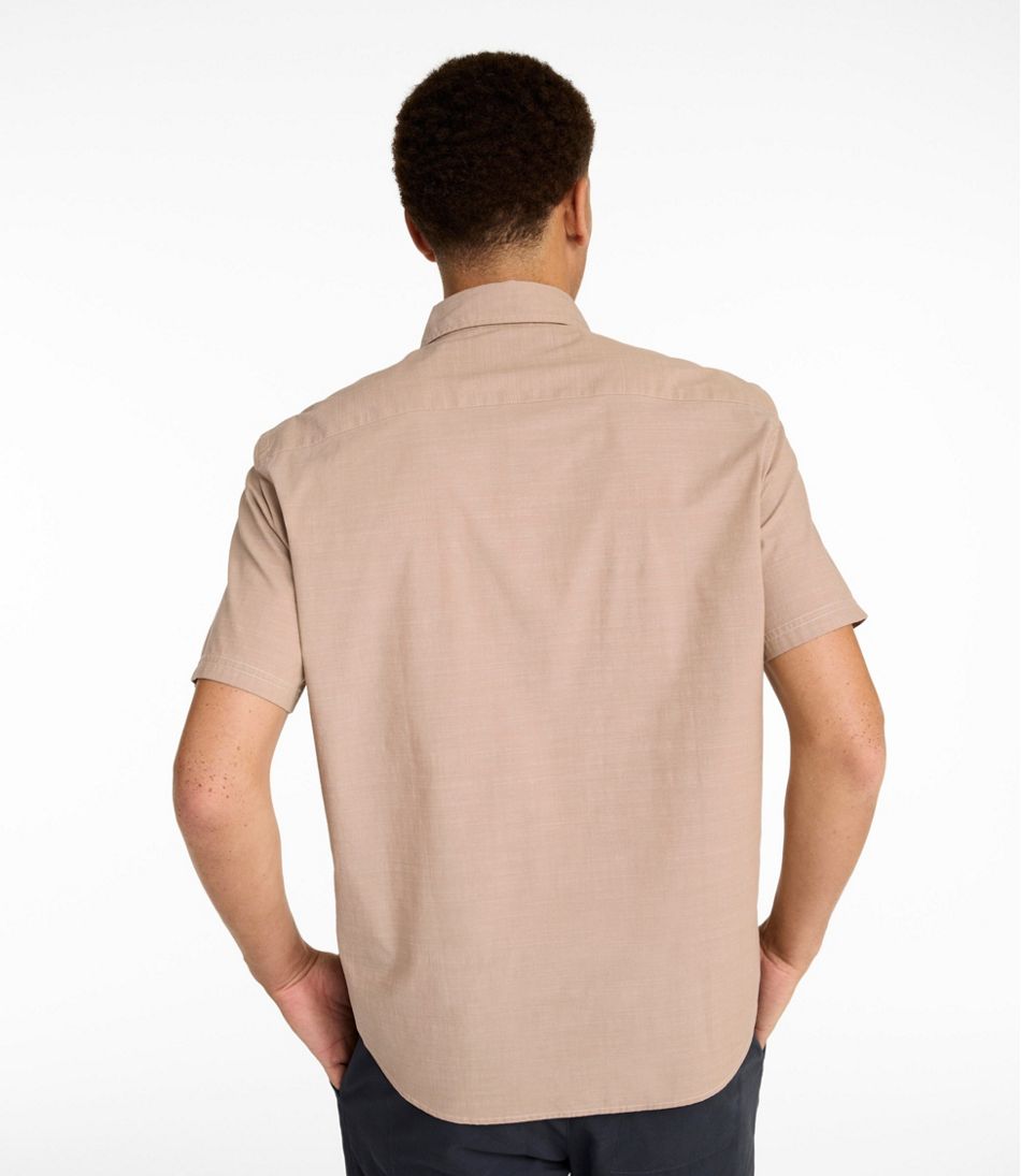 Men's Comfort Stretch Performance® Chambray Shirt, Short-Sleeve, Slightly Fitted Untucked Fit | L.L.Bean discount