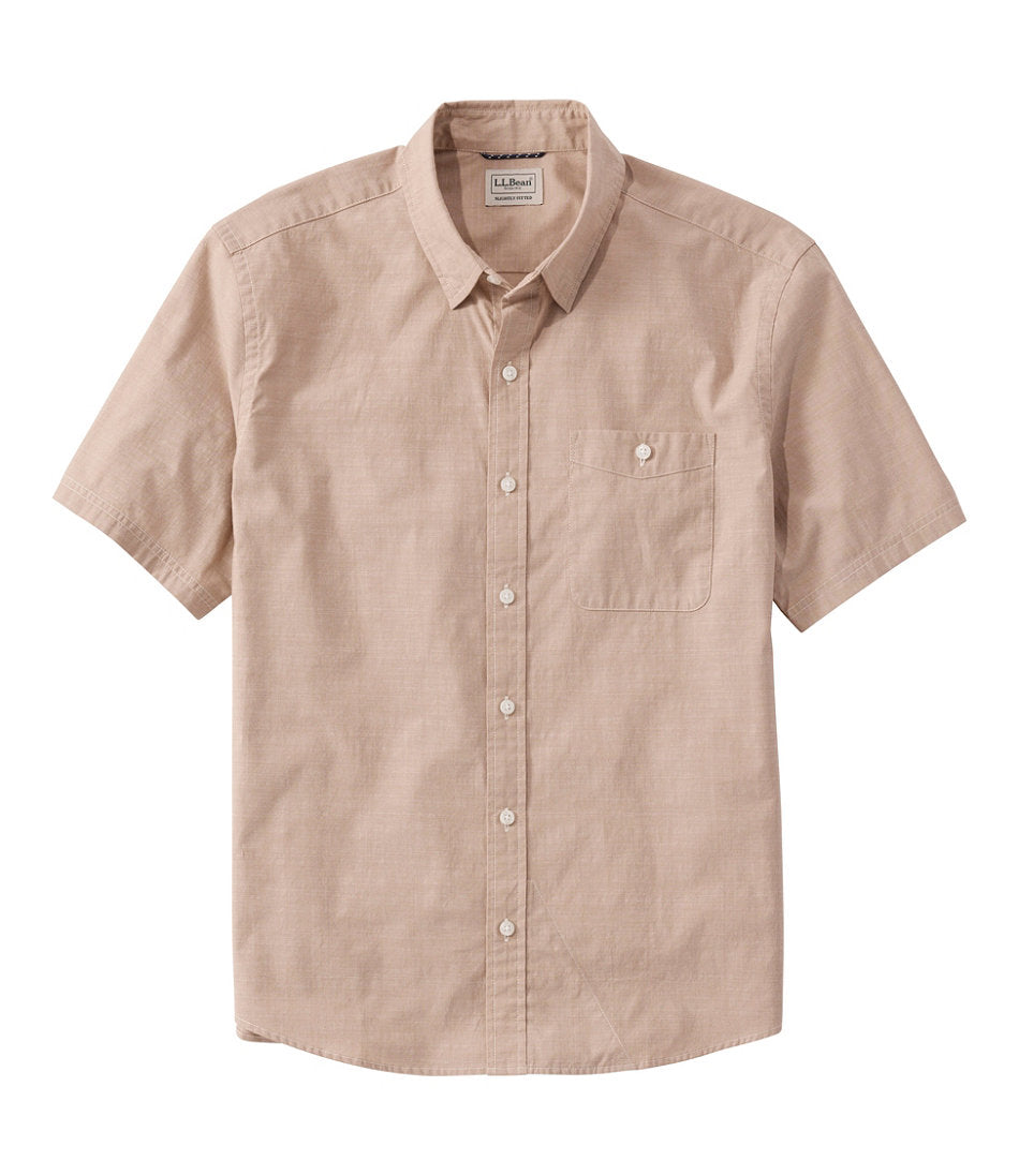 Men's Comfort Stretch Performance® Chambray Shirt, Short-Sleeve, Slightly Fitted Untucked Fit | L.L.Bean discount