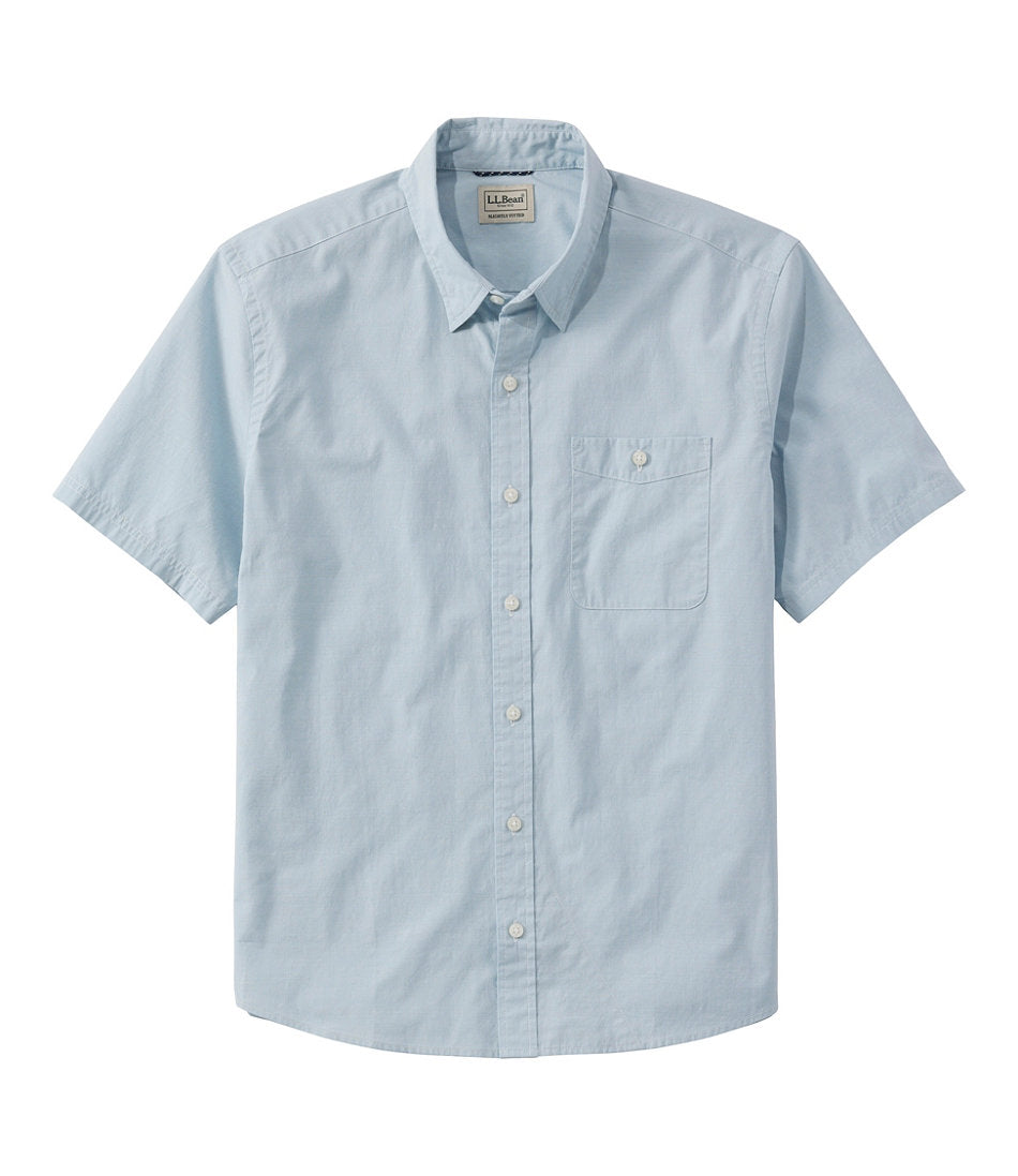 Men's Comfort Stretch Performance® Chambray Shirt, Short-Sleeve, Slightly Fitted Untucked Fit | L.L.Bean discount