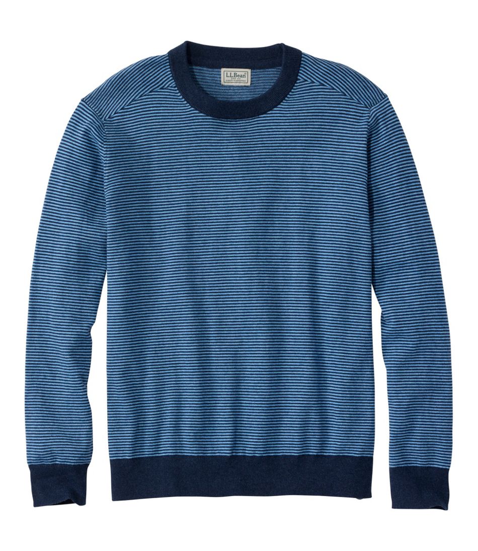 Men's All Seasons Cotton Blend Sweater, Crewneck, Stripe | L.L.Bean US