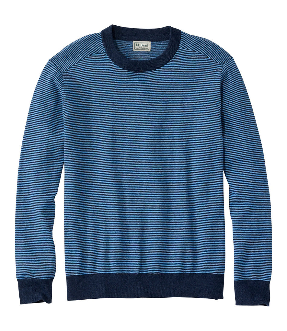 Men's All Seasons Cotton Blend Sweater, Crewneck, Stripe | L.L.Bean US