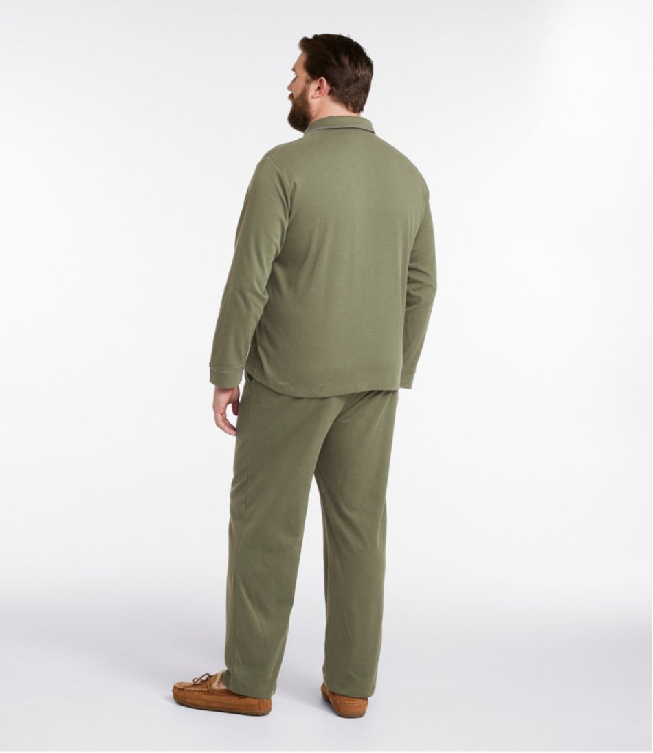Men's Bean's Cotton Knit Pajamas, Button-Front PJ Set | L.L.Bean US