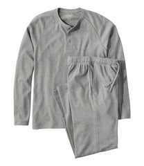 Men's Bean's Cotton Knit Pajamas, Henley PJ Set | L.L.Bean outlet